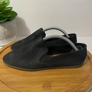 Lucky Brand Charsa 2 Black Suede Preppy Loafer Women 7.5 Casual Slip-On Office